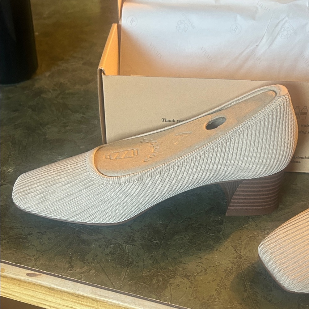 Cream Textured Heels